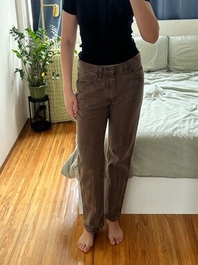 Lee Women's Brown Mid-Rise Straight Jeans